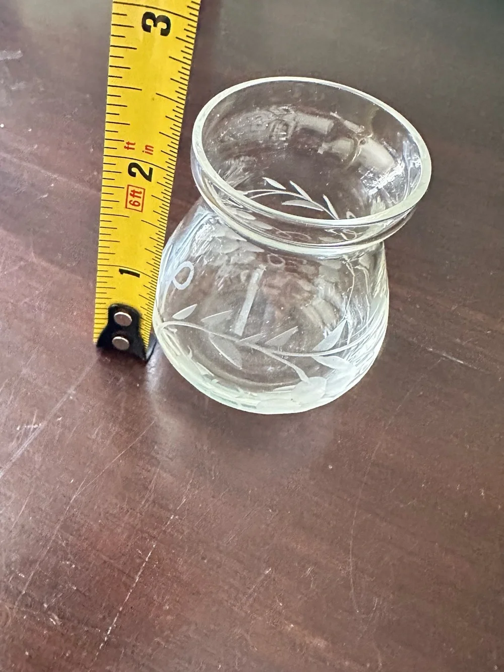 Clear Etched Glass Creamer and Sugar Set - Elegant Floral Pattern